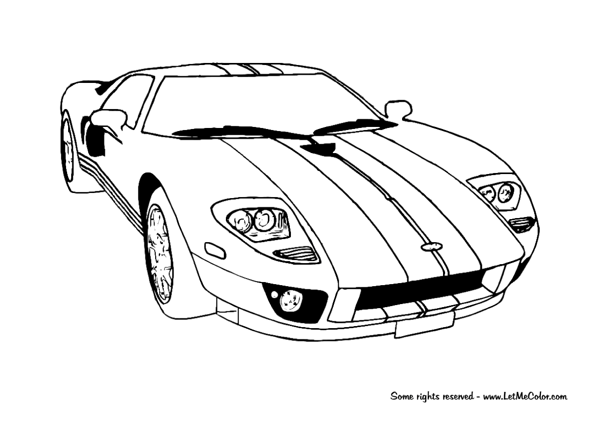 Ford GT Racing Car Coloring Page LetMeColor Ford GT Racing Car Coloring Page LetMeColor
