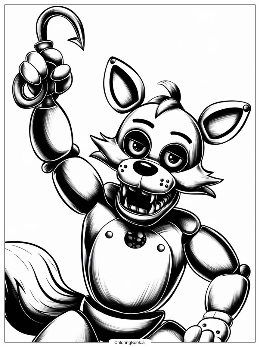 F-Naf Coloring Pages To Print Foxy