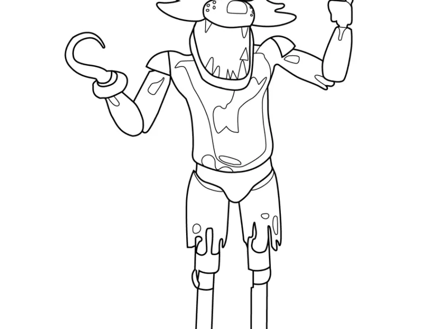 Foxy FNAF Coloring Page For Kids Free Five Nights At Freddy s Printable Coloring Pages Online For Kids ColoringPages101 Coloring Pages For Kids