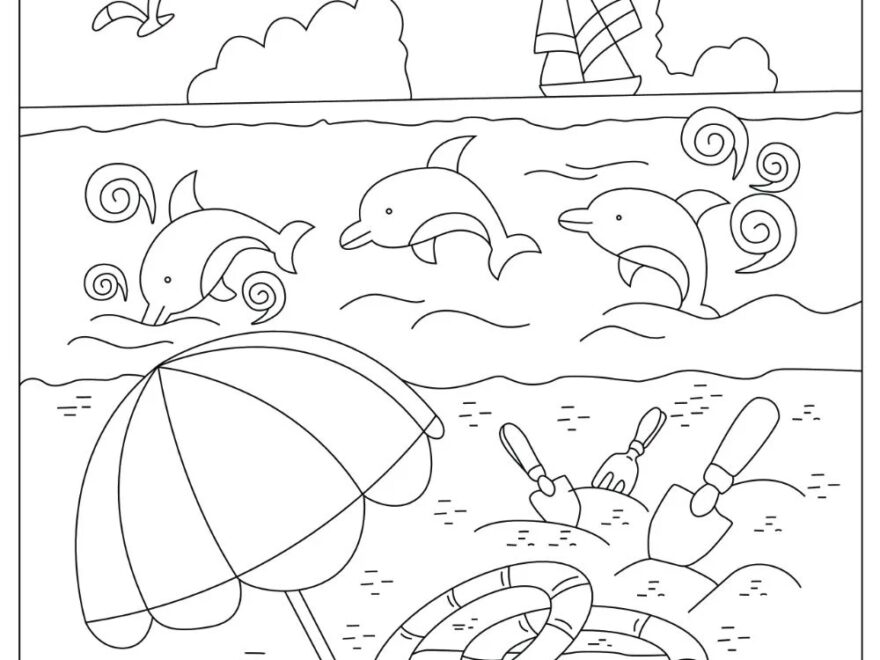 Free Beach Coloring Pages For Download Printable PDF