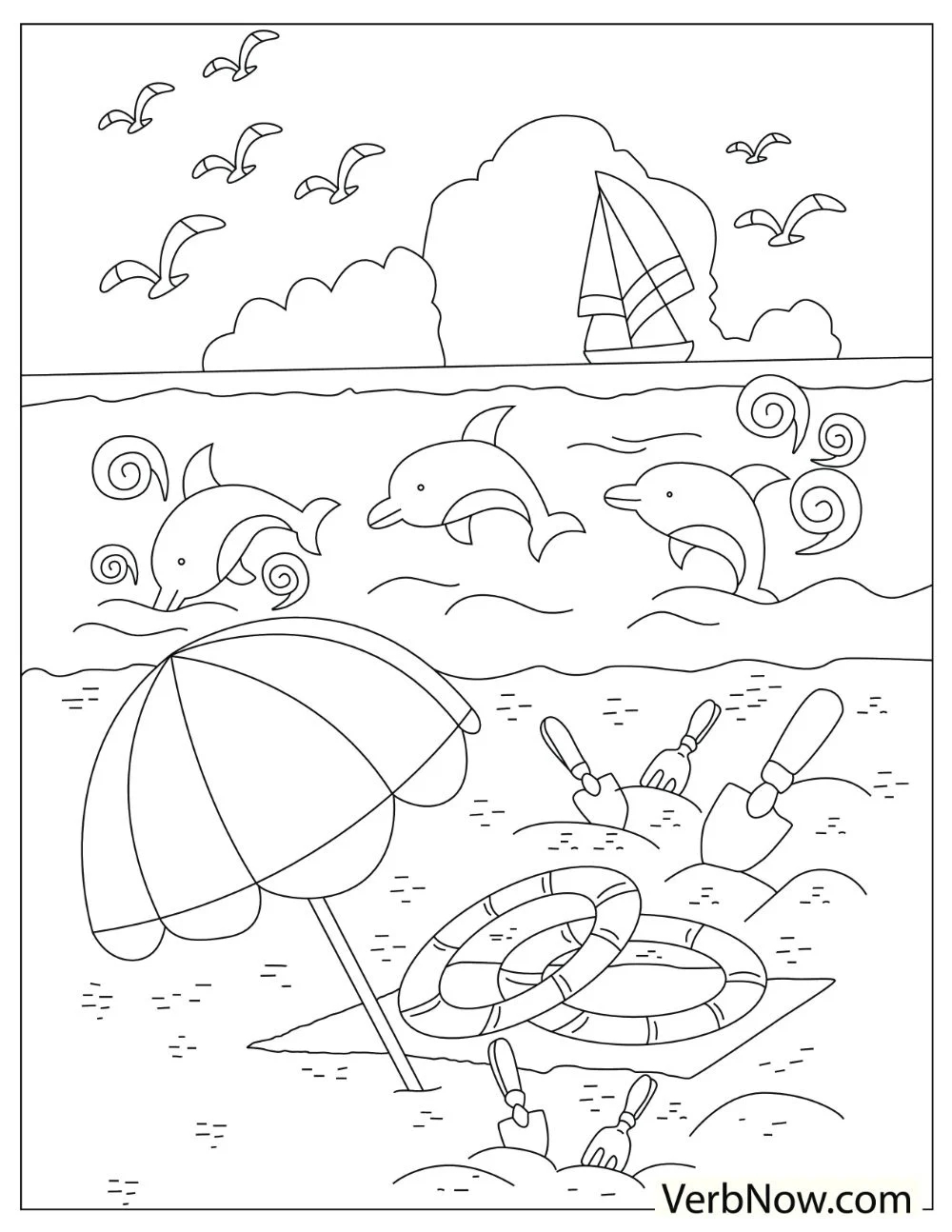 Free Beach Coloring Pages For Download Printable PDF Free Beach Coloring Pages For Download Printable PDF