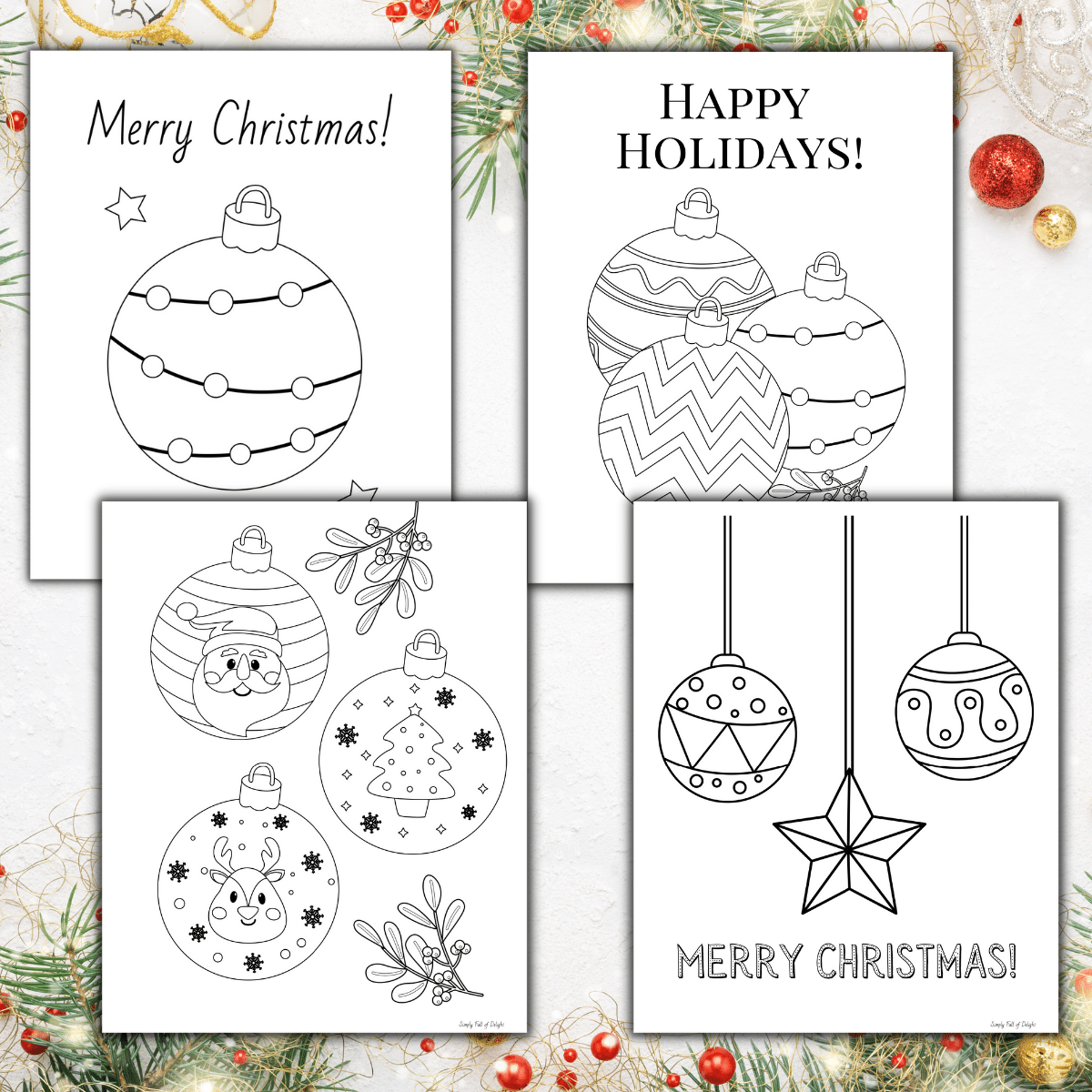 Free Printable Christmas Ornament Coloring Pages