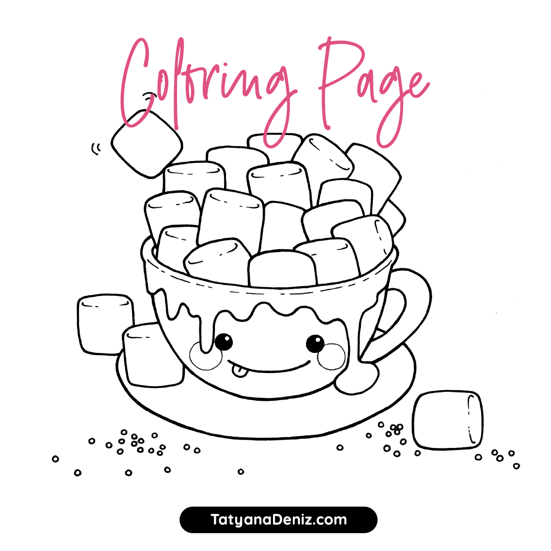 Free Coloring Page With Kawaii Food Doodle Printable PDF Free Coloring Page With Kawaii Food Doodle Printable PDF