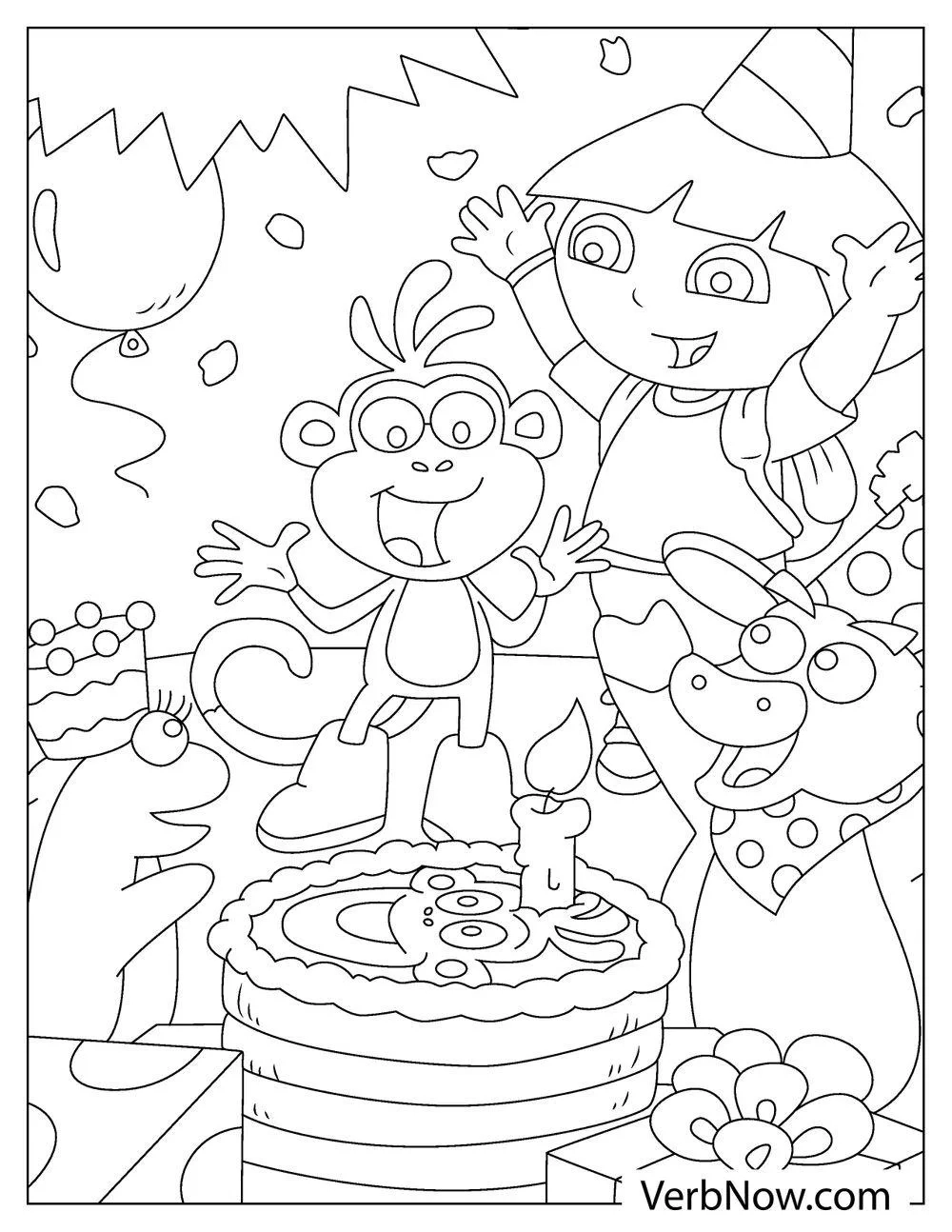 Happy Birthday Dora Coloring Pages Happy Birthday Dora Coloring Pages