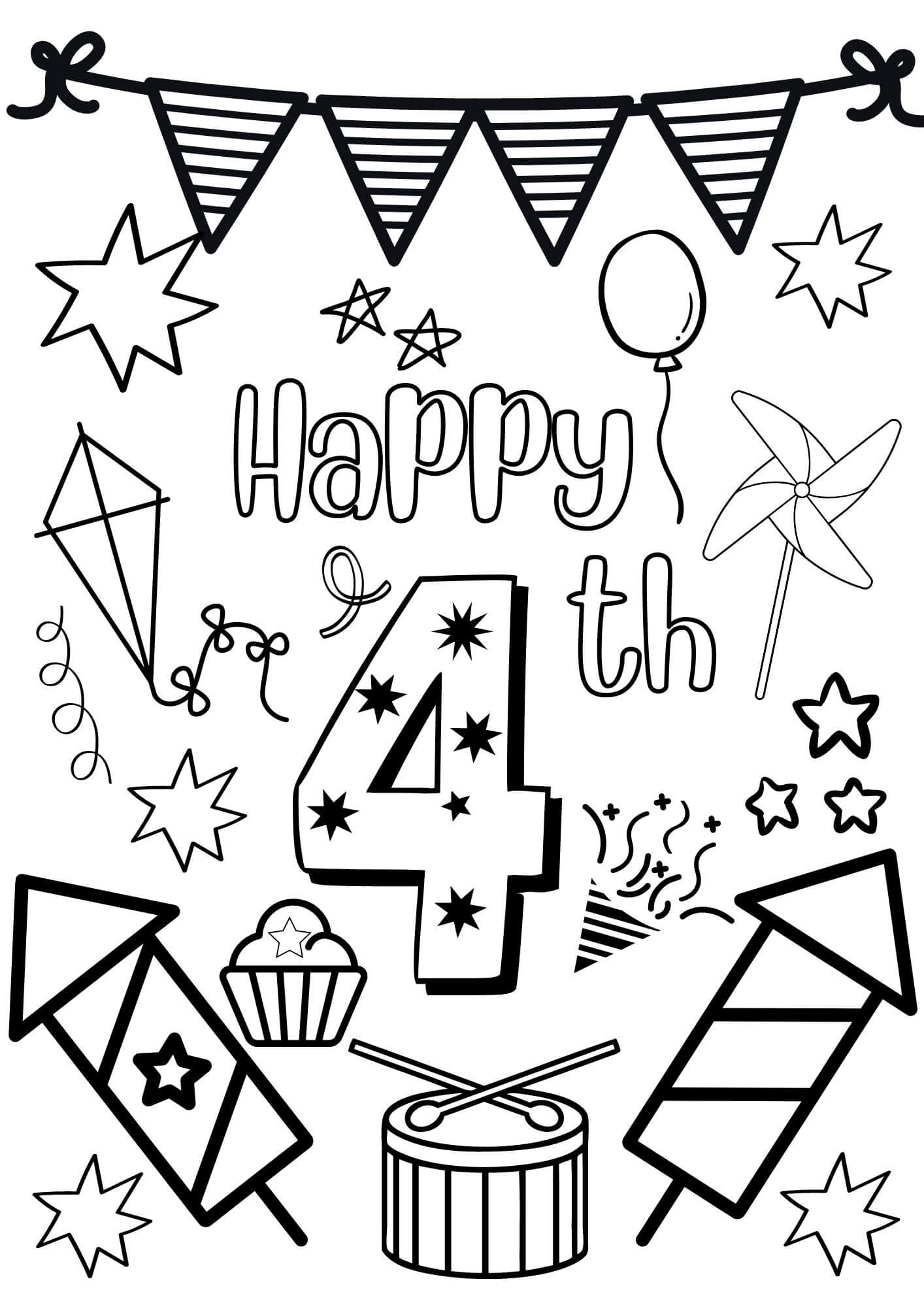 4th Of July Coloring Pages Simple
