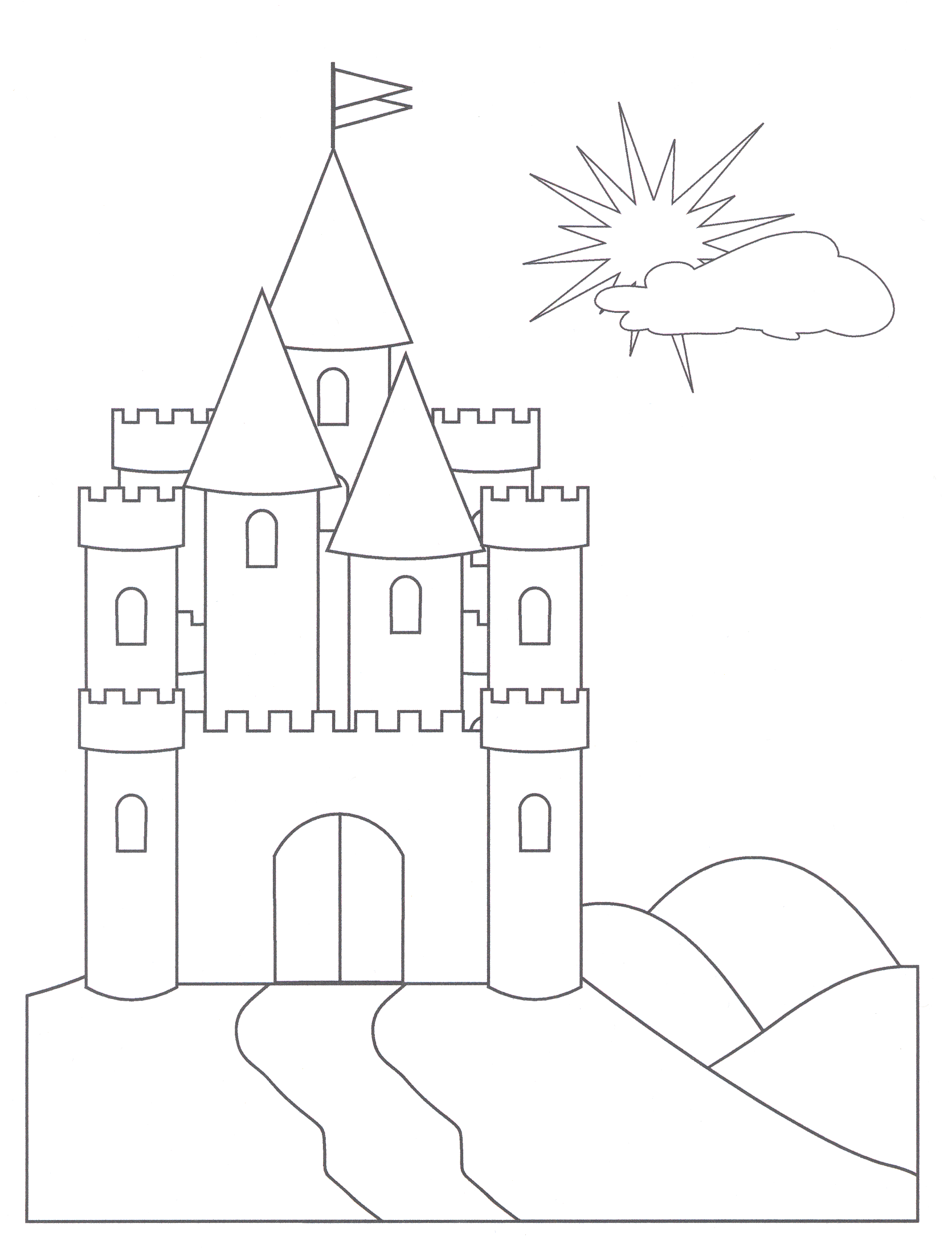 Simple Castle Coloring Pages