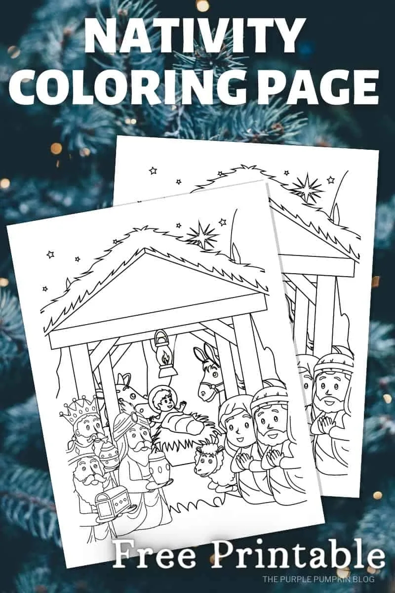 Free Printable Christmas Nativity Coloring Page For Kids 