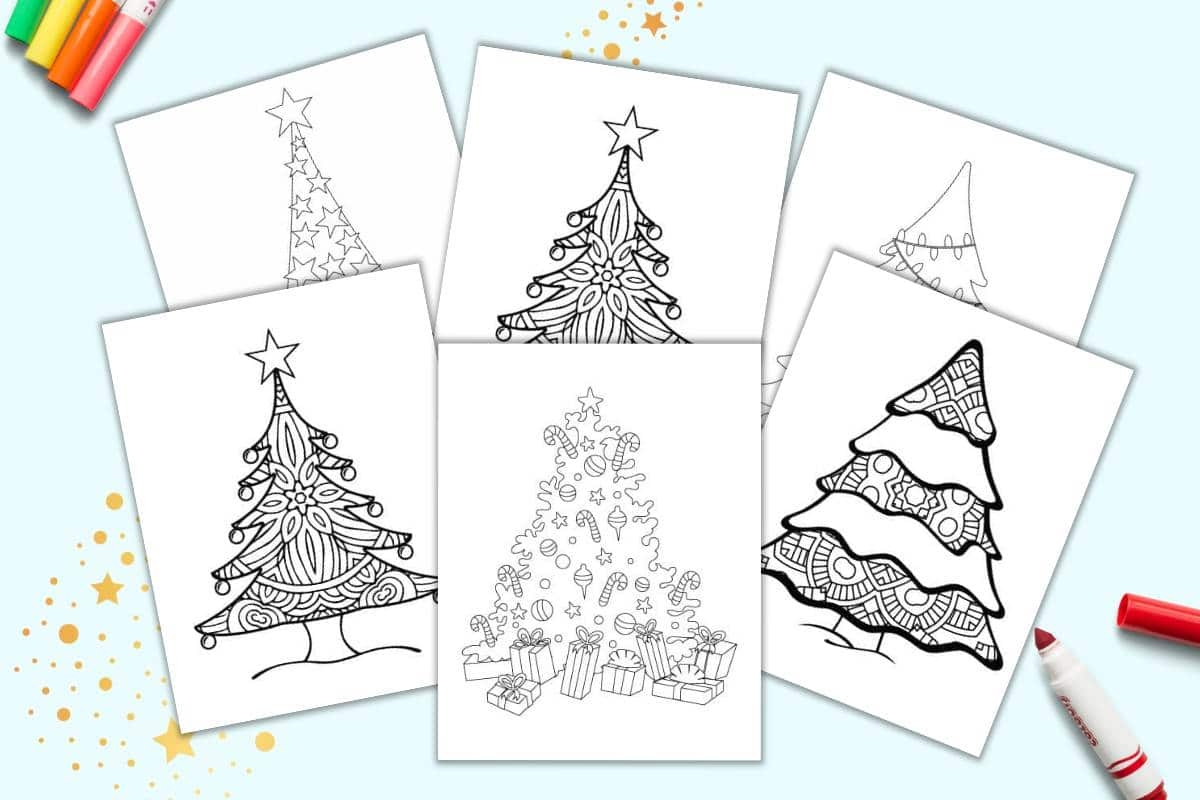 Free Printable Christmas Tree Coloring Pages The Artisan Life
