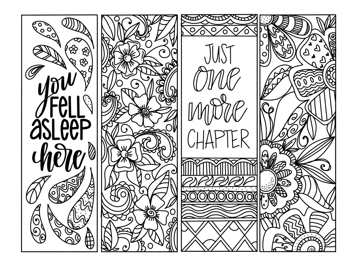 Bookmark Coloring Pages Printable Bookmark Coloring Pages Printable