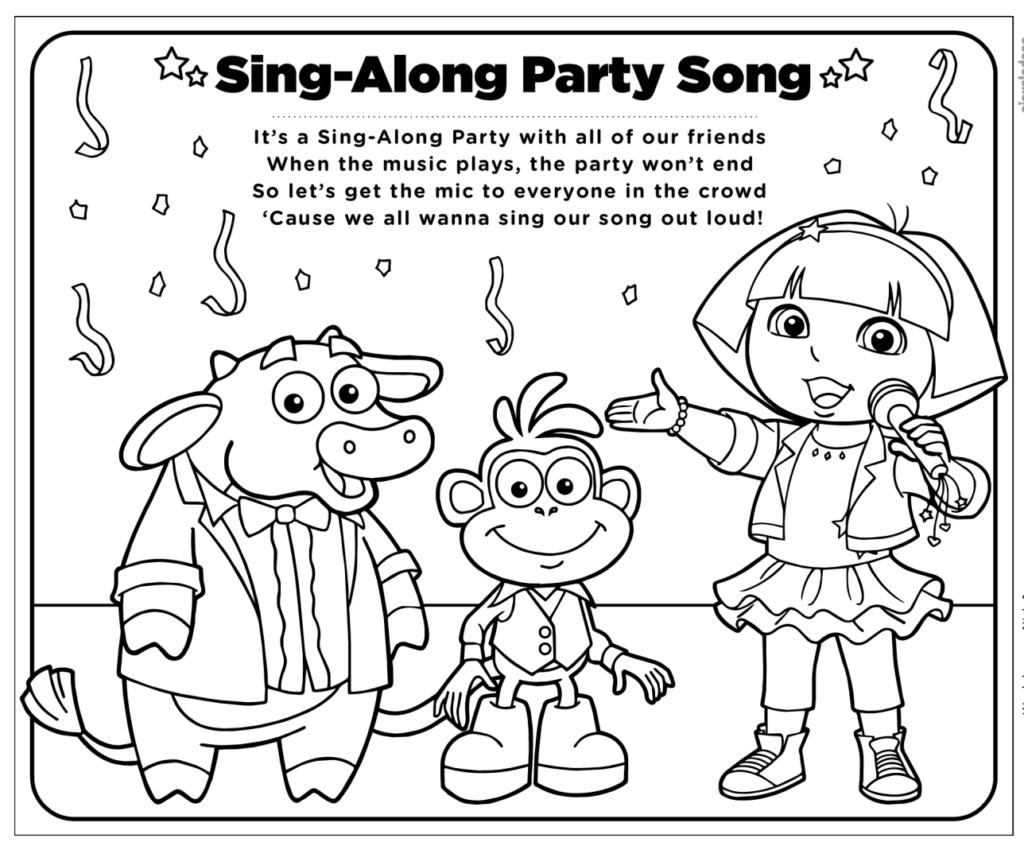 FREE Printable Dora s Music Coloring Pack Jinxy Kids FREE Printable Dora s Music Coloring Pack Jinxy Kids