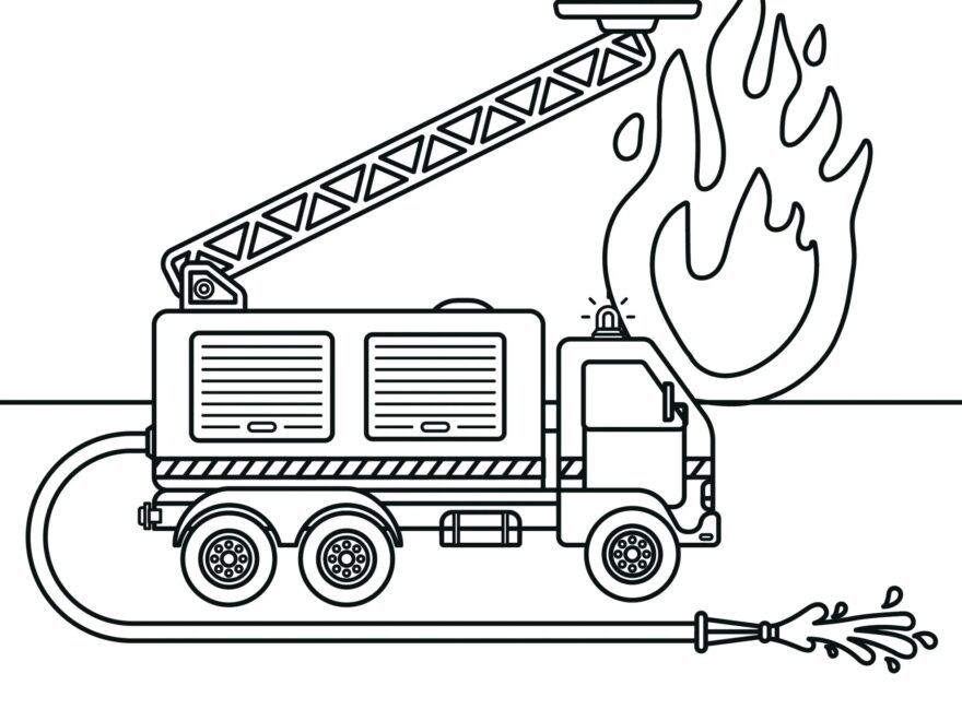 Free Printable Fire Truck Coloring Pages With Book Download Skip To My Lou