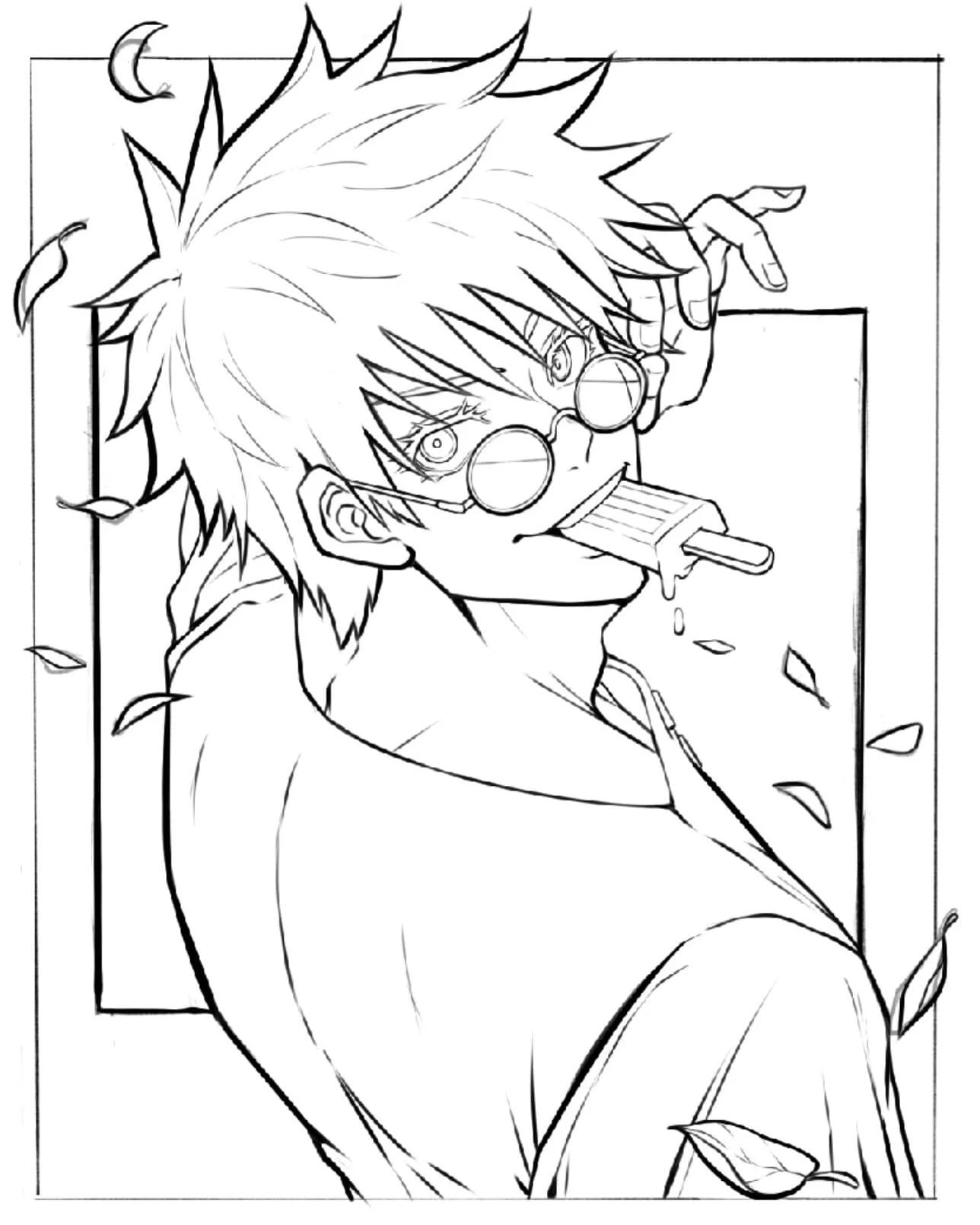 Free Printable Gojo Satoru Coloring Page Download Print Or Color Online For Free