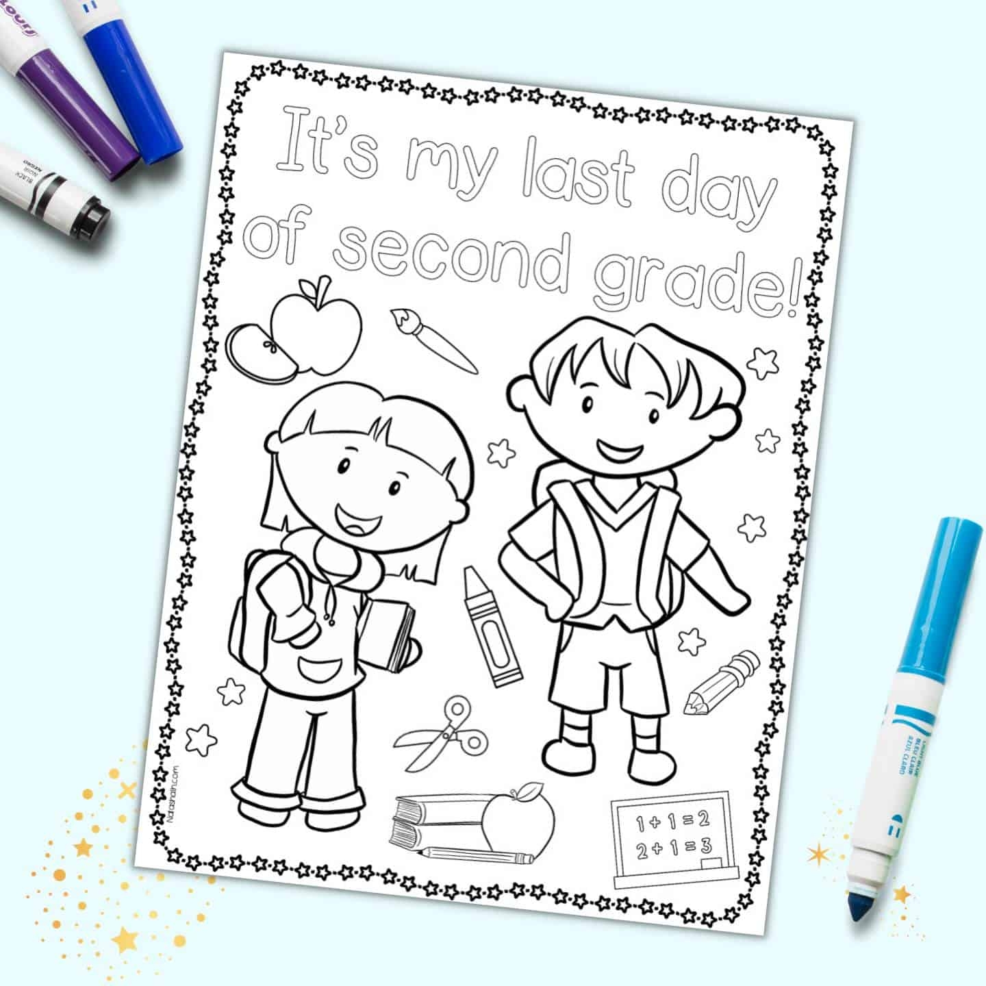 Free Printable Last Day Of Second Grade Coloring Page The Artisan Life