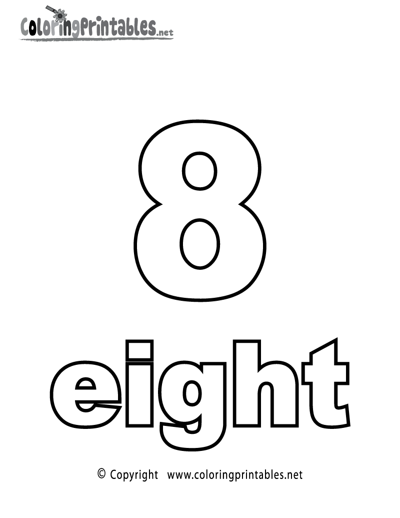 Free Printable Number Eight Coloring Page Free Printable Number Eight Coloring Page