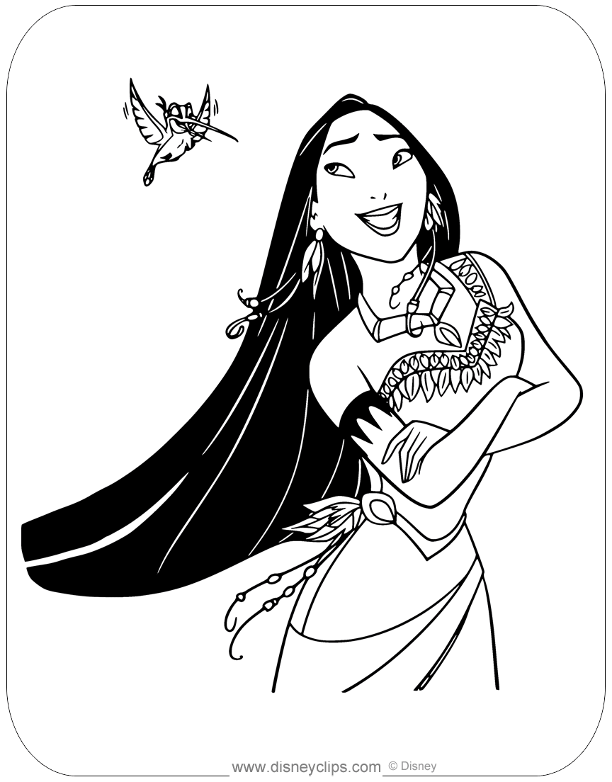 Free Printable Pocahontas Coloring Pages Disneyclips