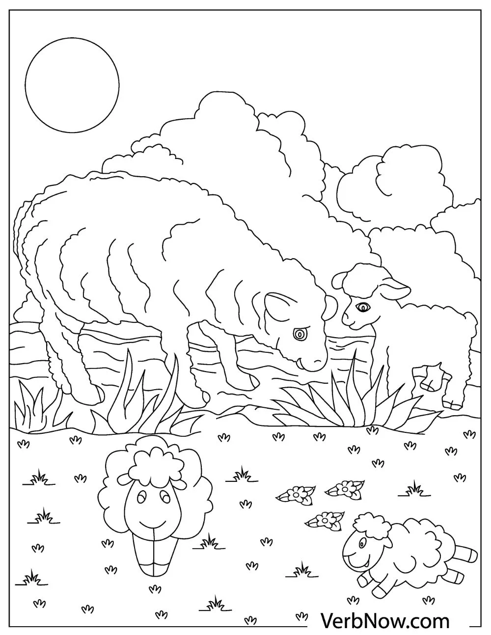 Lion And Lamb Coloring Pages Free Printable