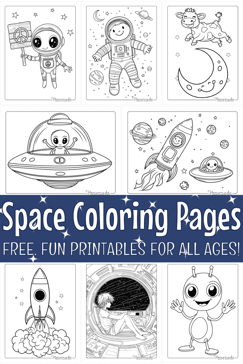 Free Space Coloring Pages PDF Printables Free Space Coloring Pages PDF Printables