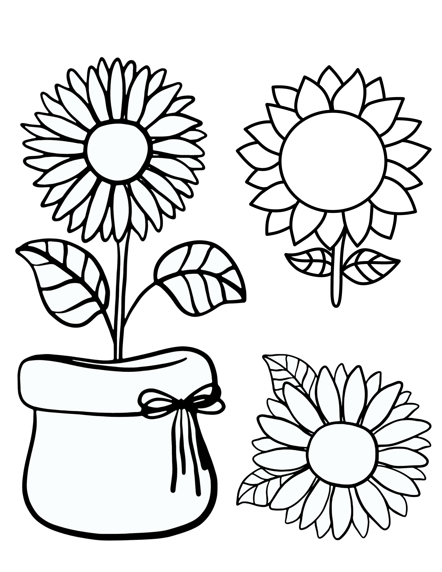 8 Free Sunflower Coloring Pages