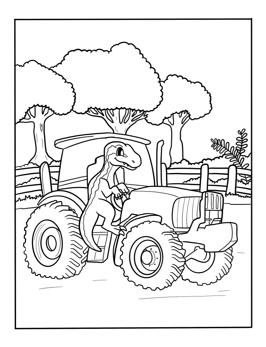 T-Rex Ranch Coloring Pages