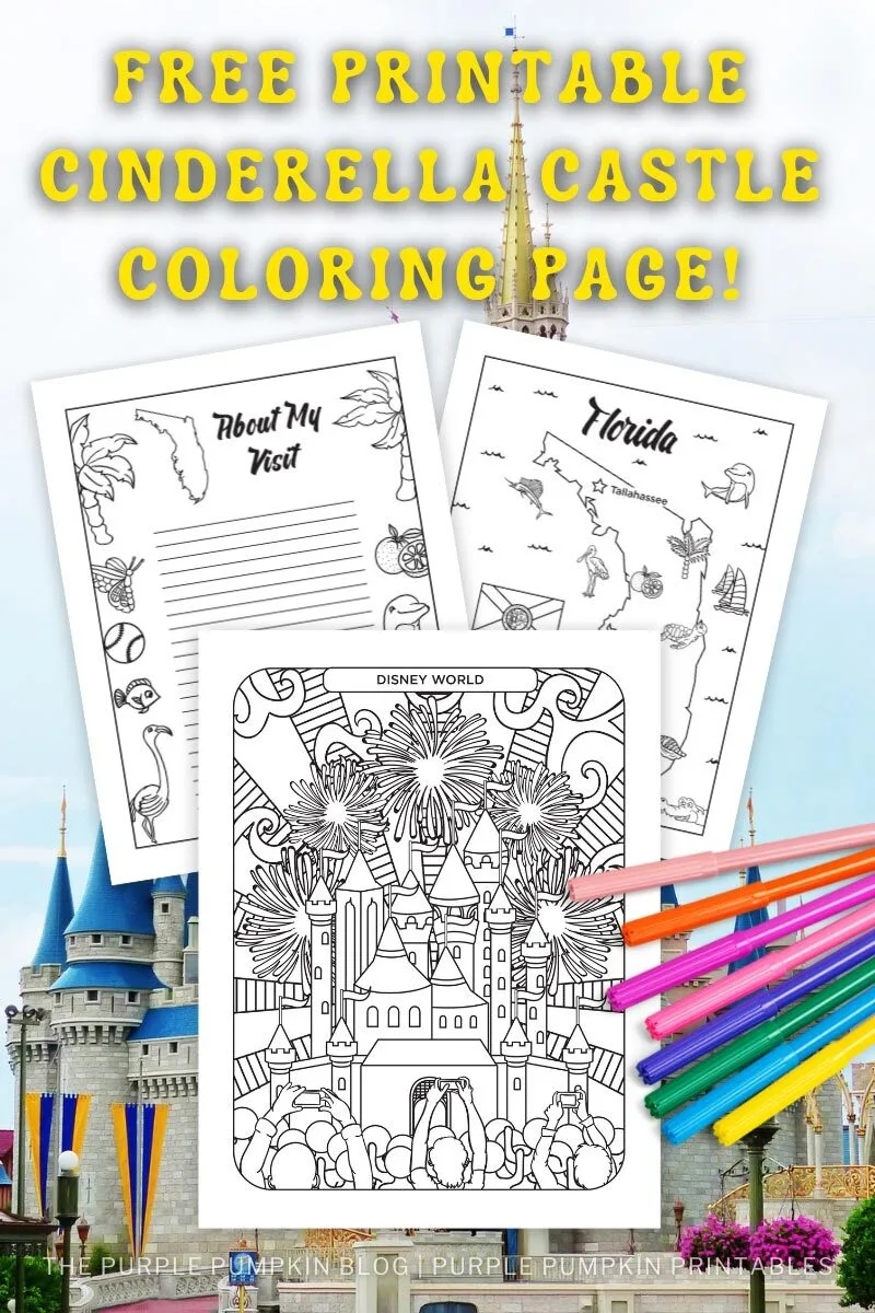 Free Walt Disney World Cinderella Castle Coloring Page Printable
