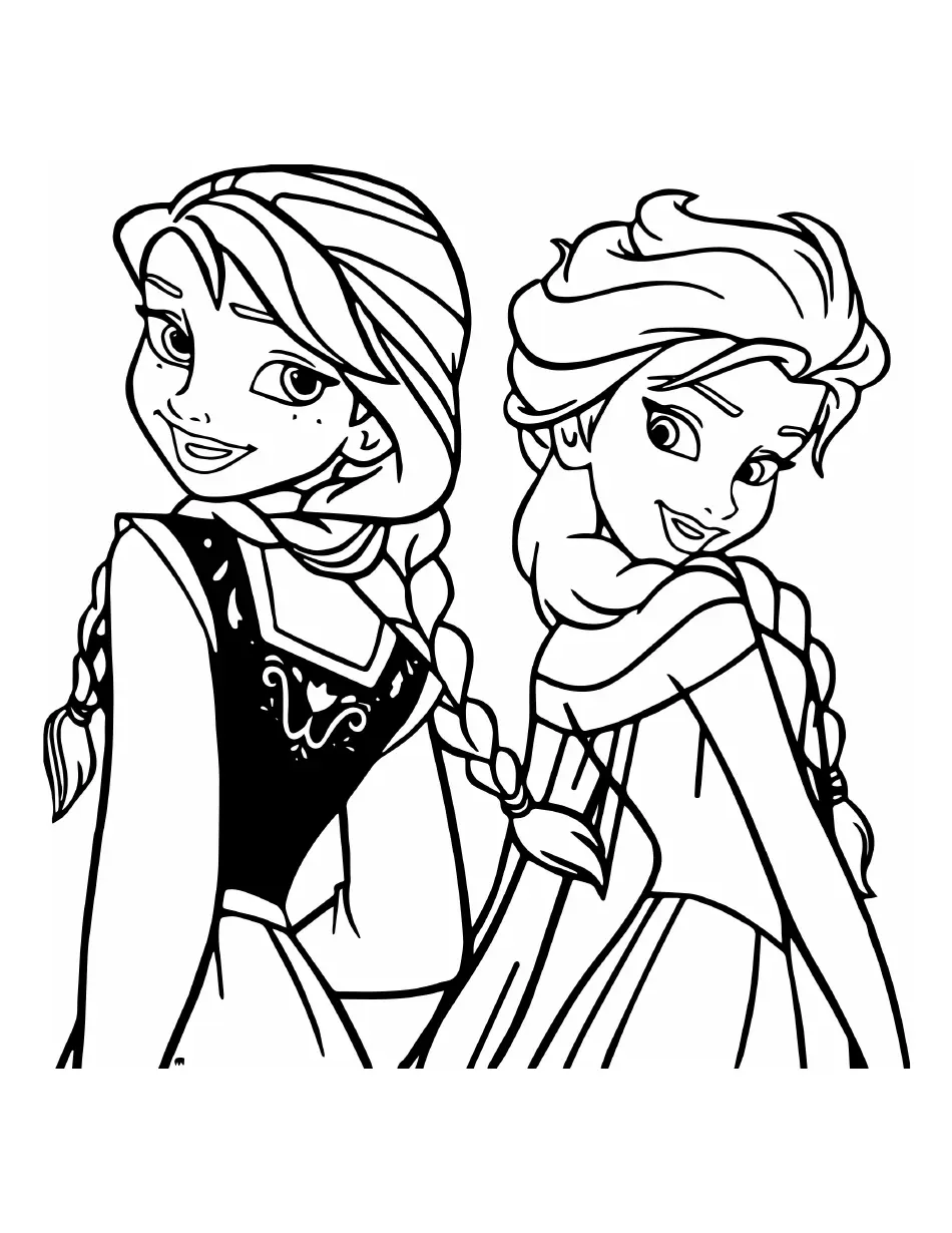 Frozen Coloring Page Elsa And Anna Download Printable PDF Templateroller