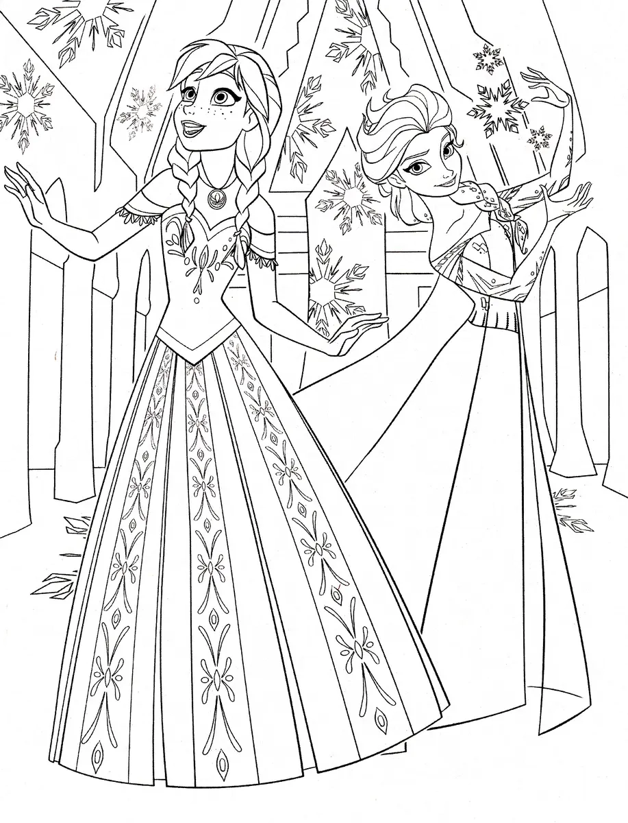 Elsa Cartoon Coloring Pages