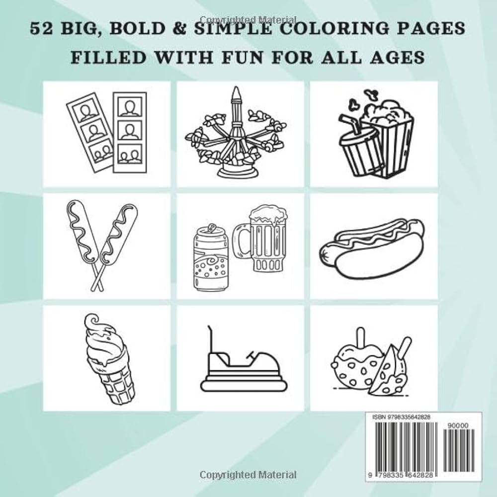 Fun At The Fair Coloring Book For Adults Kids BOLD And EASY Coloring Book Featuring Favorite Fair Food Games Entertainment Bold Easy Coloring CORNER COLORBURST 9798335642828 Amazon Books