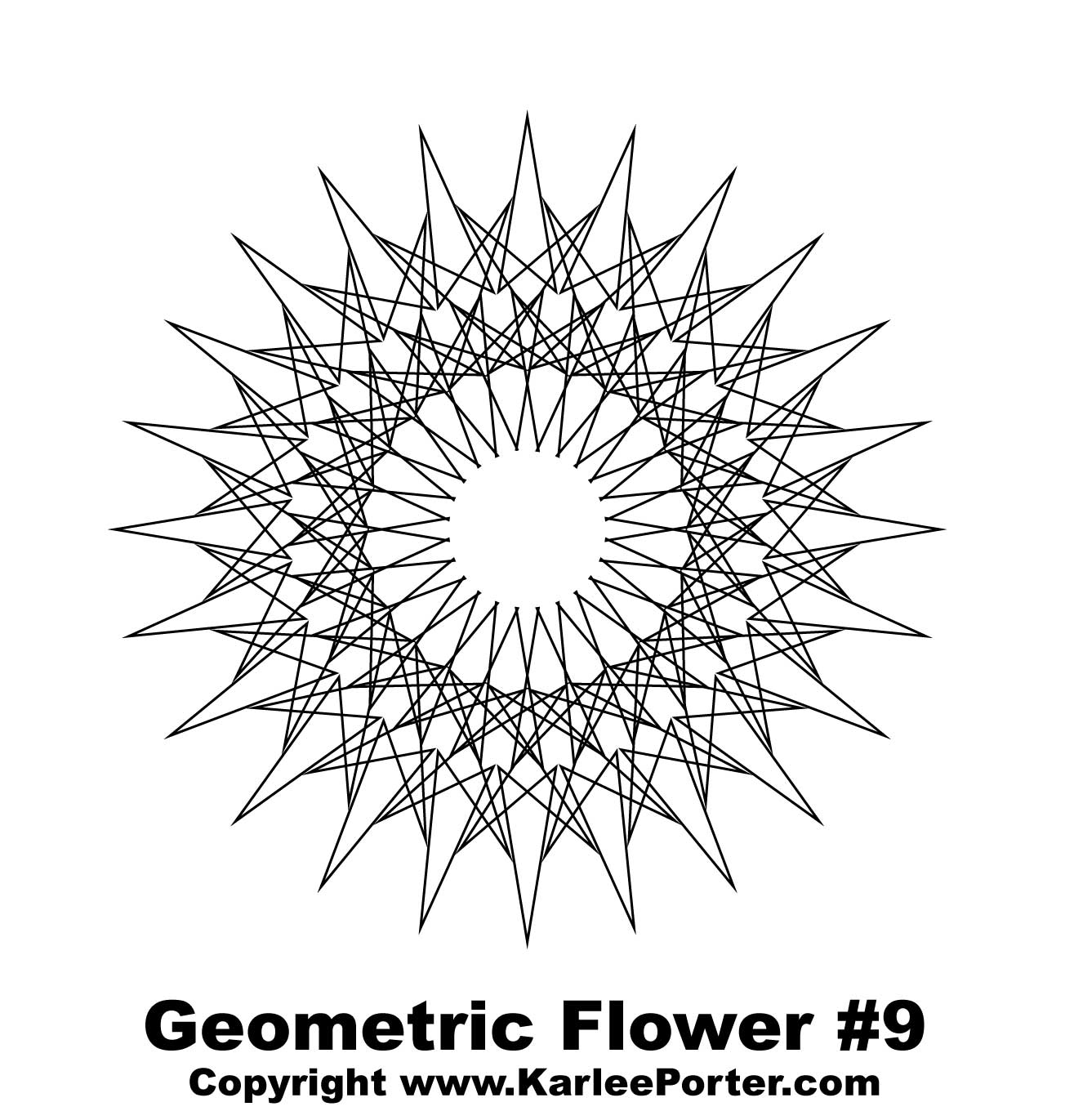Geometric Flower Coloring Pages Geometric Flower Coloring Pages