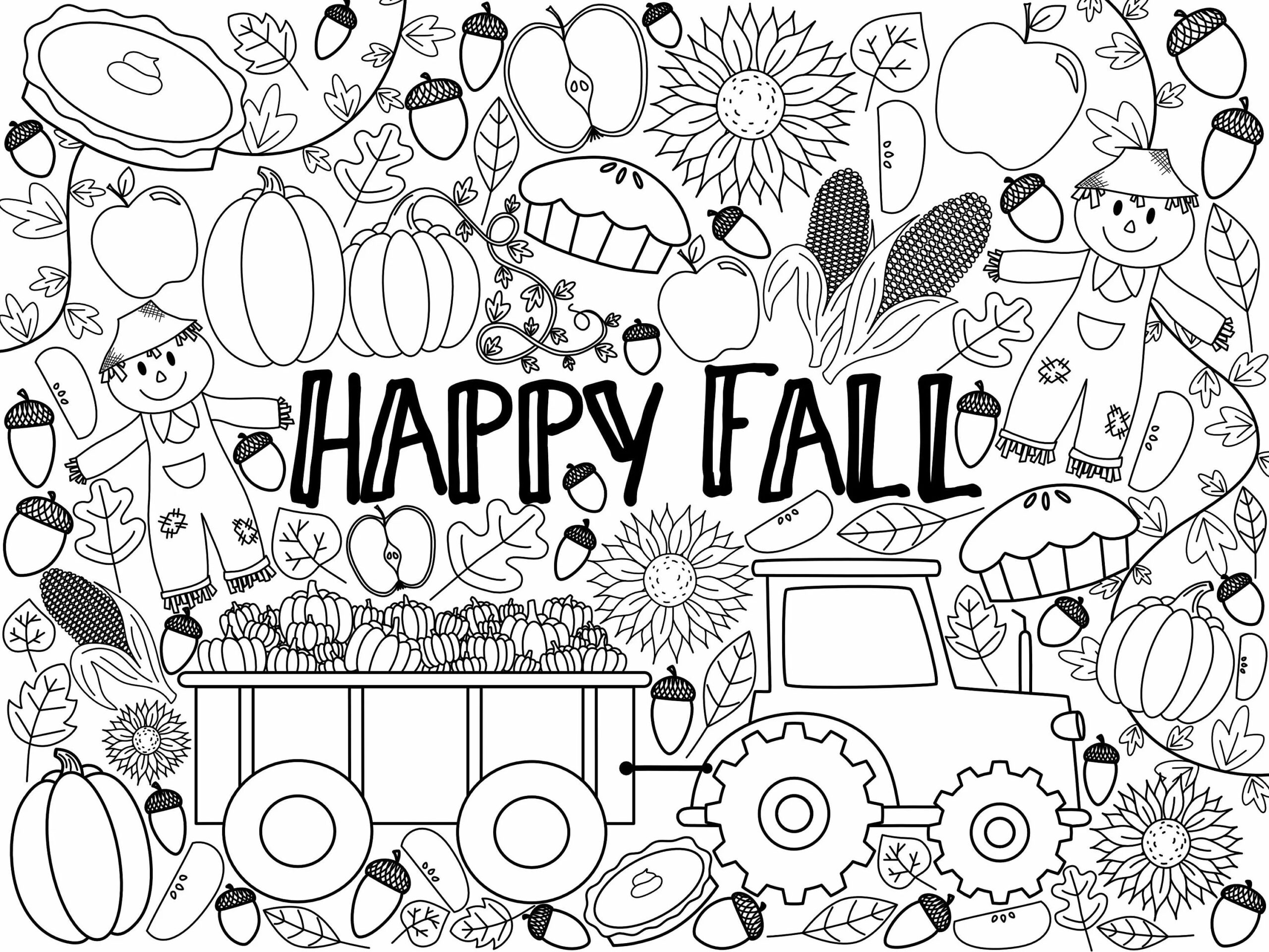 GIANT Fall Coloring Page digital Download Etsy GIANT Fall Coloring Page digital Download Etsy