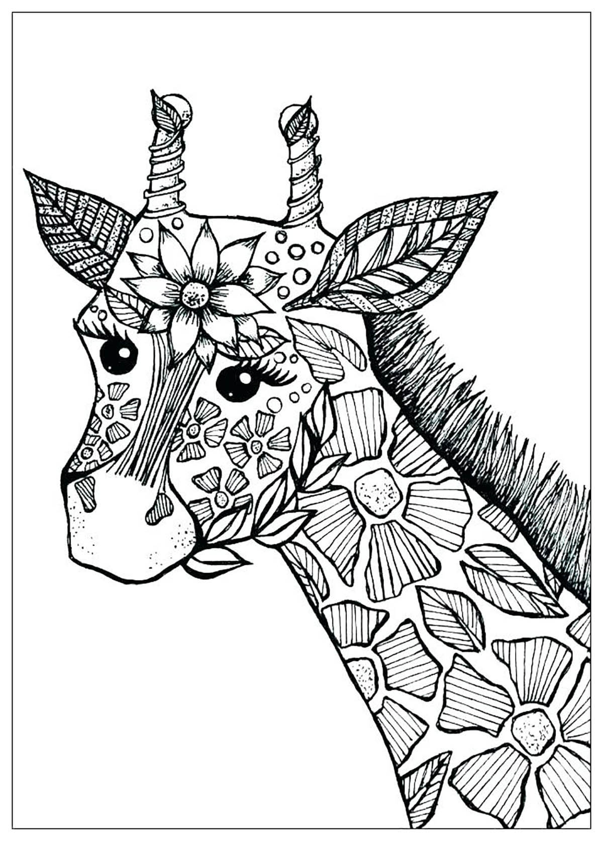 Girafe Fleurie Giraffe Coloring Pages