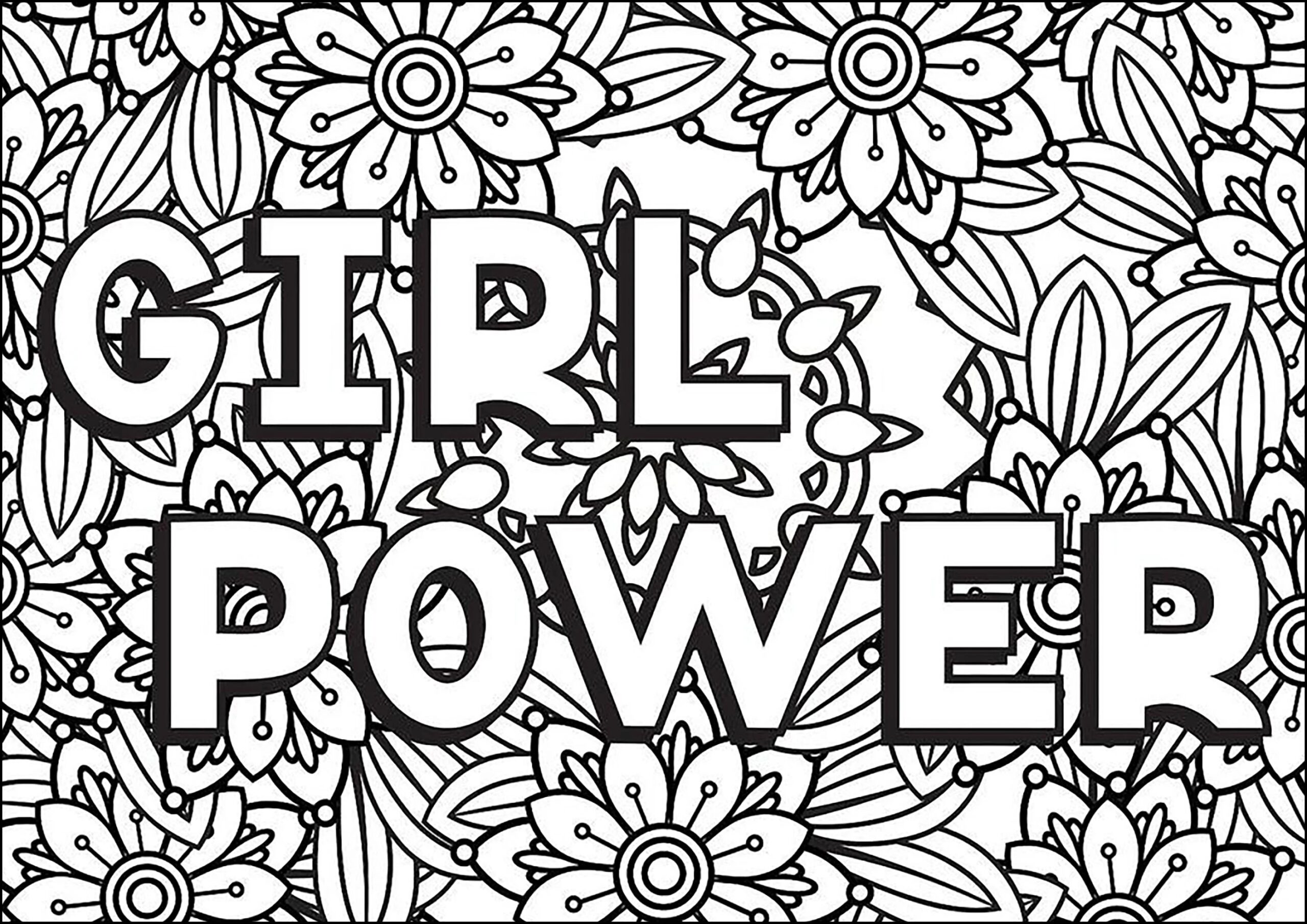 Girl Power Positive And Inspiring Quotes Coloring Pages Page Coloring tags graffiti 