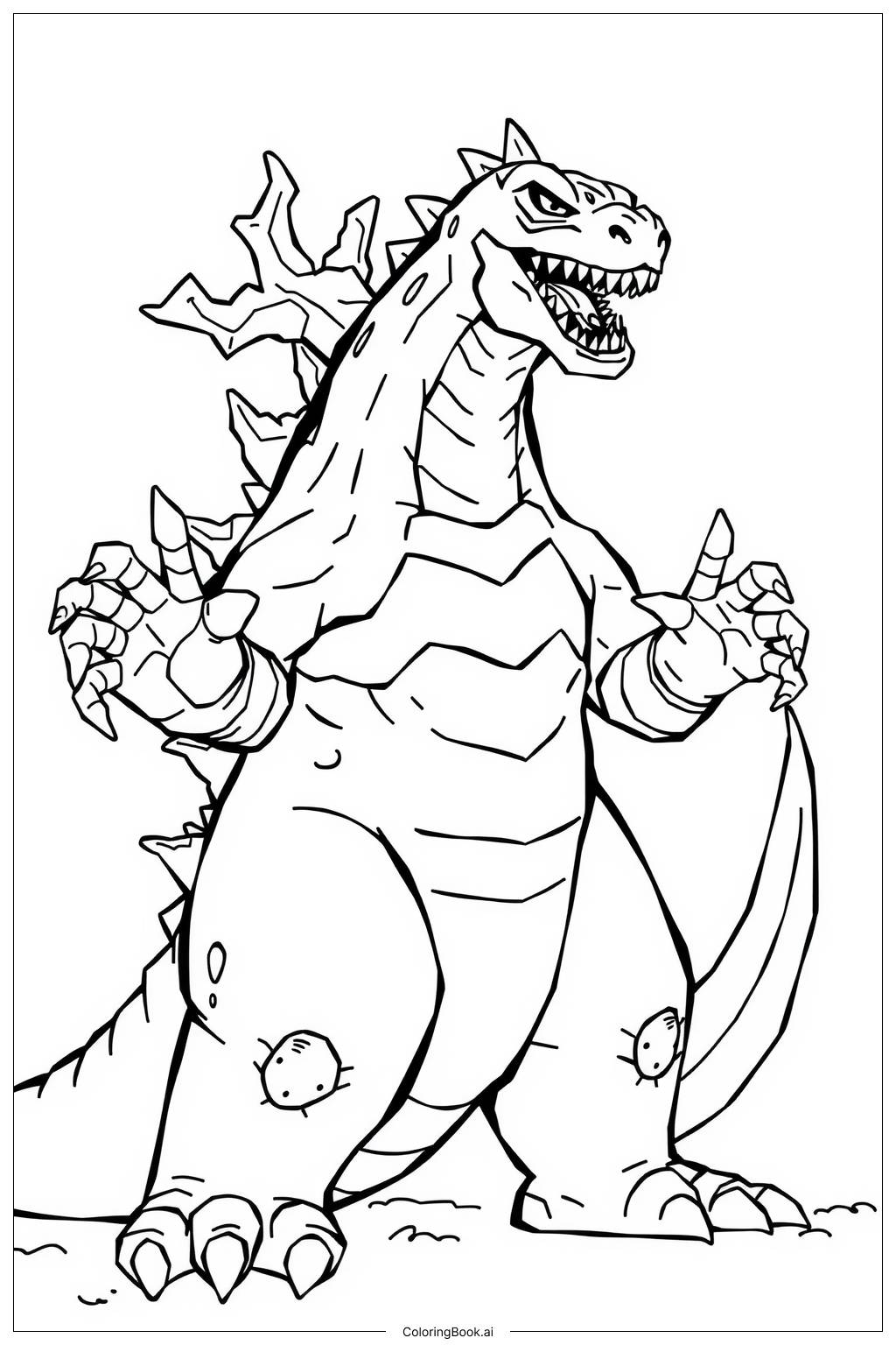 Godzilla 2000 Final Battle Coloring Page Free PDF PNG Printable Godzilla 2000 Final Battle Coloring Page Free PDF PNG Printable