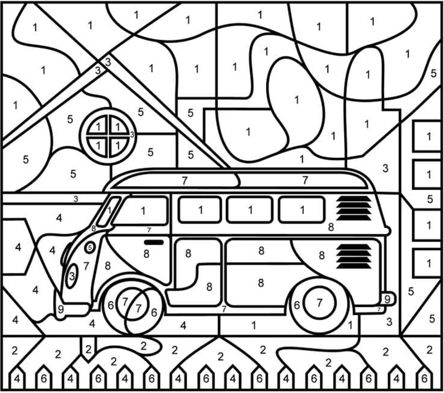 Good Truck Color By Number Coloring Page Download Print Or Color Online For Free