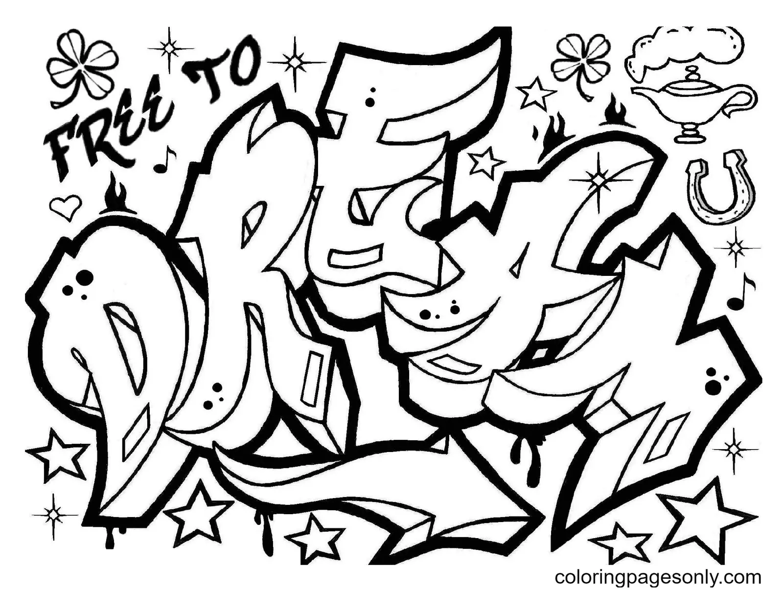 Graffiti Coloring Pages To Print Free Printable Coloring Pages