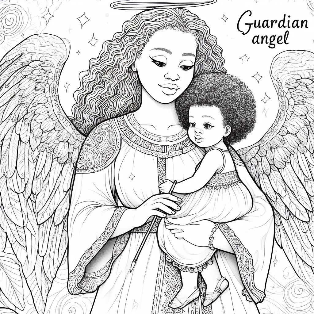 Guardian Angel 2023 Catholic Coloring Page Guardian Angel 2023 Catholic Coloring Page