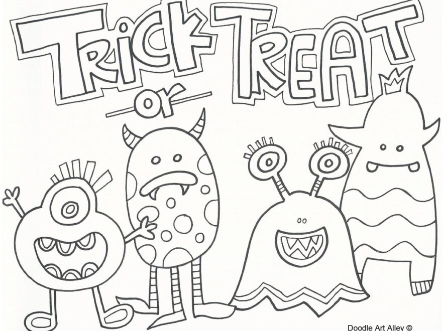 Halloween Coloring Pages DOODLE ART ALLEY