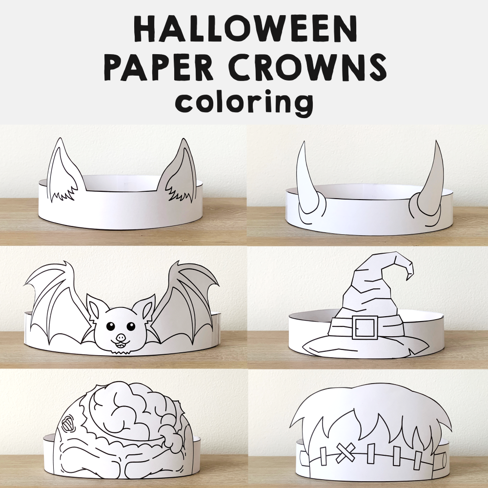 Halloween Paper Hats Spooky Day Printable Paper Coloring Craft Made By Teachers