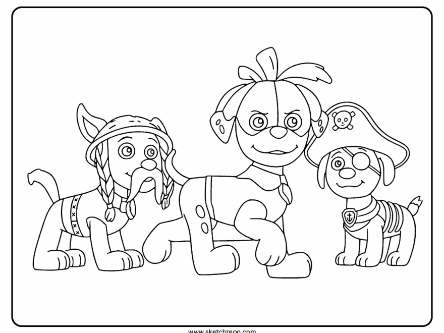 Halloween Paw Patrol Coloring Page Sketch Repo
