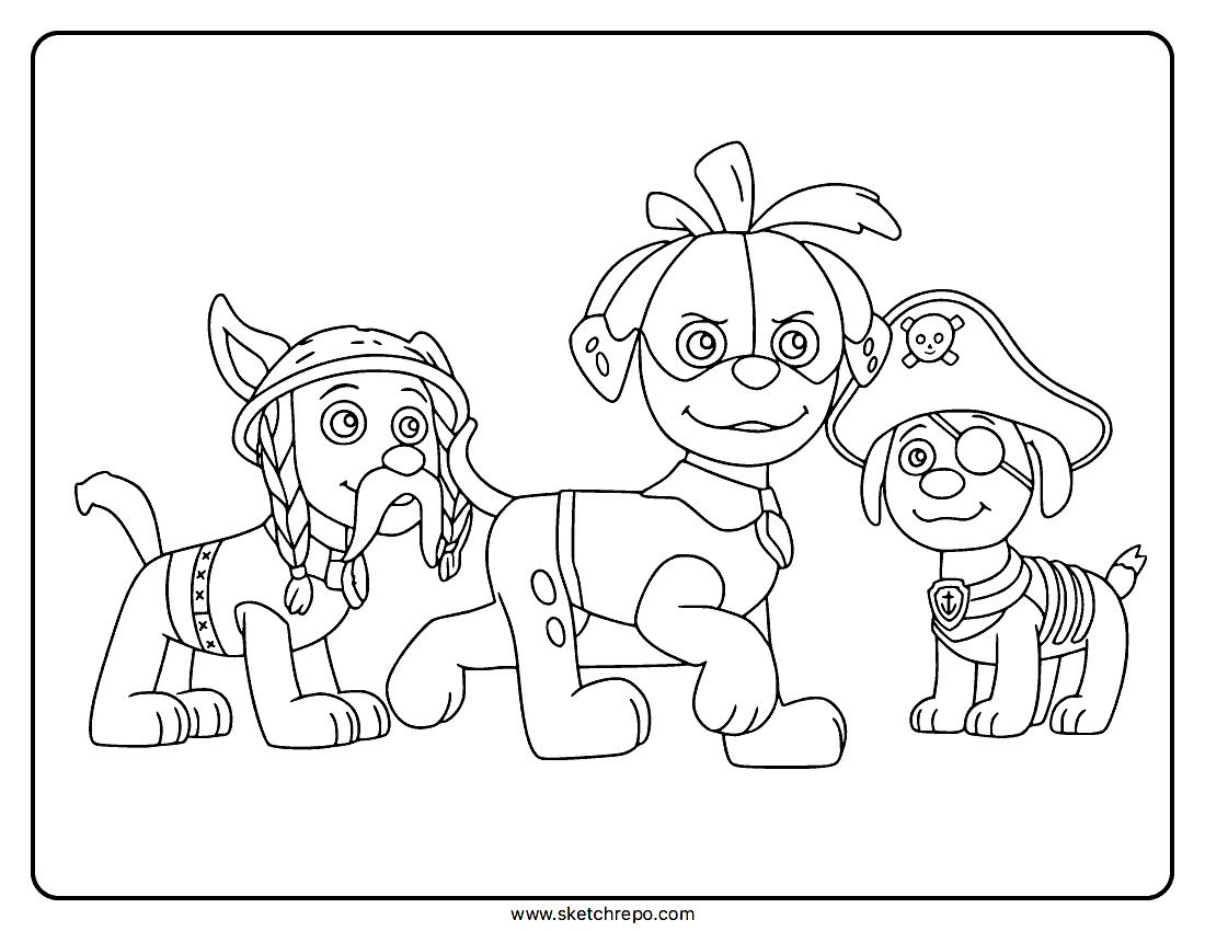 Halloween Paw Patrol Coloring Page Sketch Repo