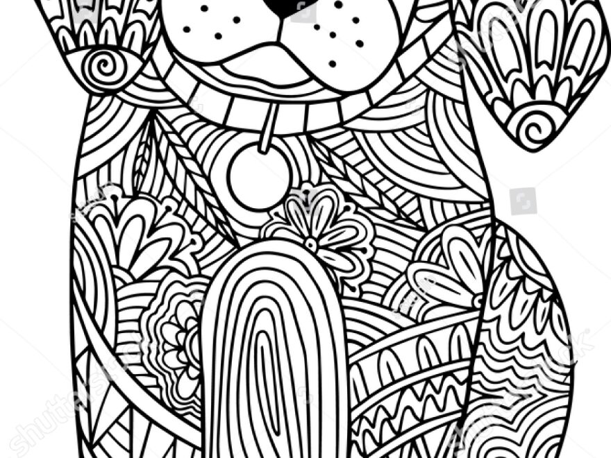Hand Drawn Coloring Pages Dog Zentangle Stock Vector Royalty Free 1834247728 Shutterstock