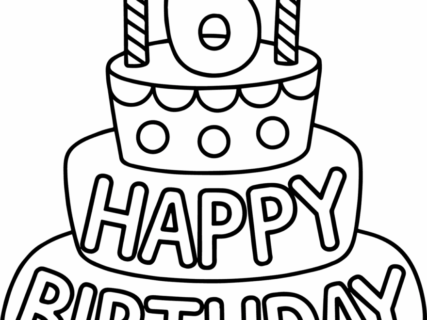 Happy Birthday Card 6 Years Coloring Page Easy Drawing Guides