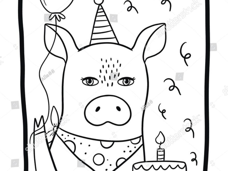 Happy Birthday Coloring Book Page Funny Stock Illustration 2089591576 Shutterstock