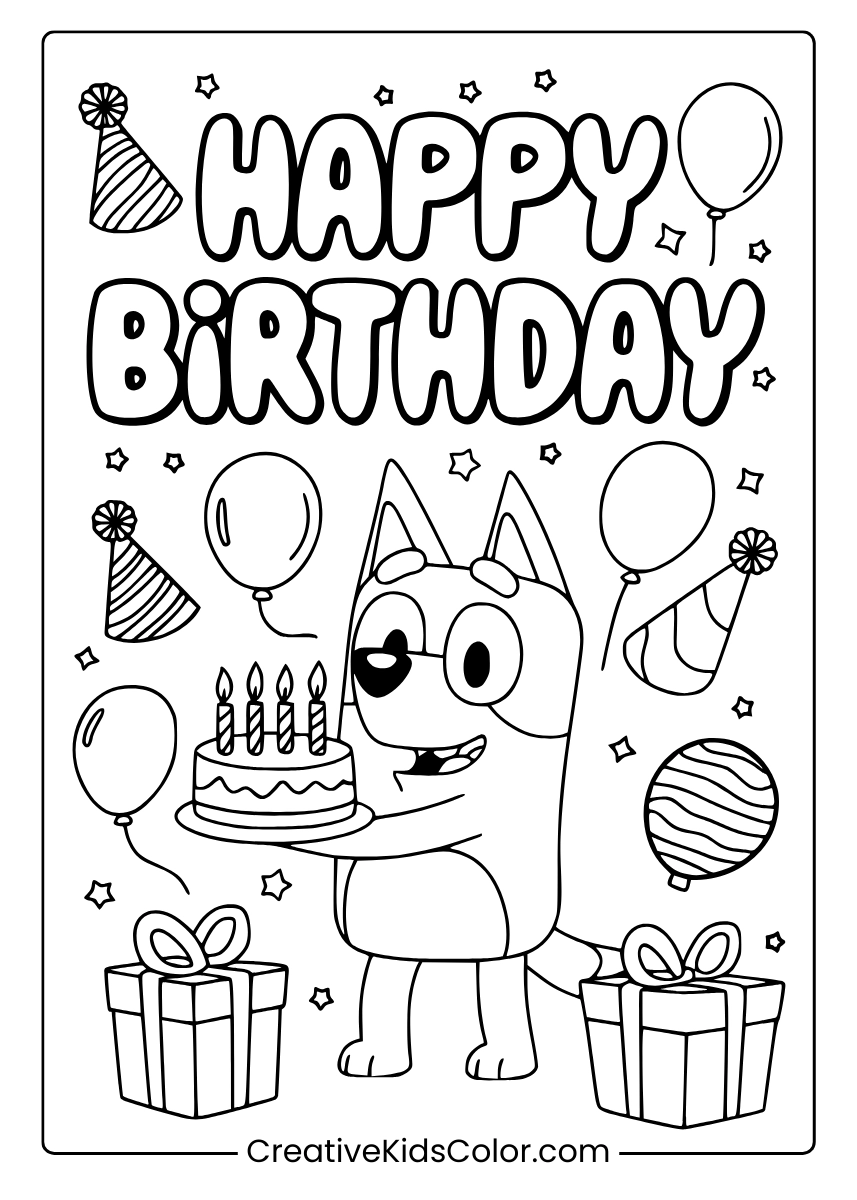 Happy Birthday Coloring Pages 25 Free Printable PDF Happy Birthday Coloring Pages 25 Free Printable PDF