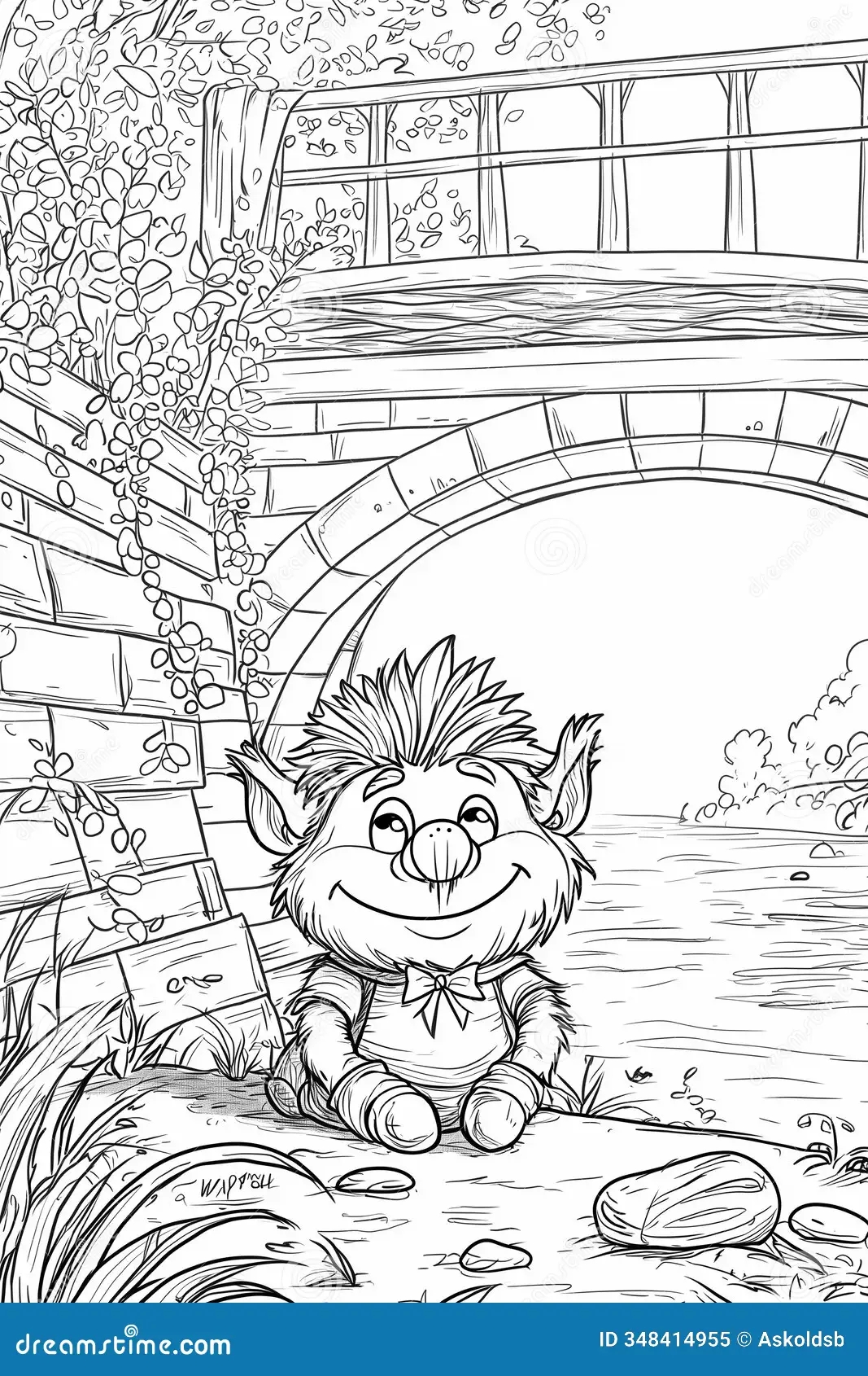 Happy Troll Under A Bridge Coloring Page For Kids Stock Illustration Illustration Of Happy Imagination 348414955 Happy Troll Under A Bridge Coloring Page For Kids Stock Illustration Illustration Of Happy Imagination 348414955