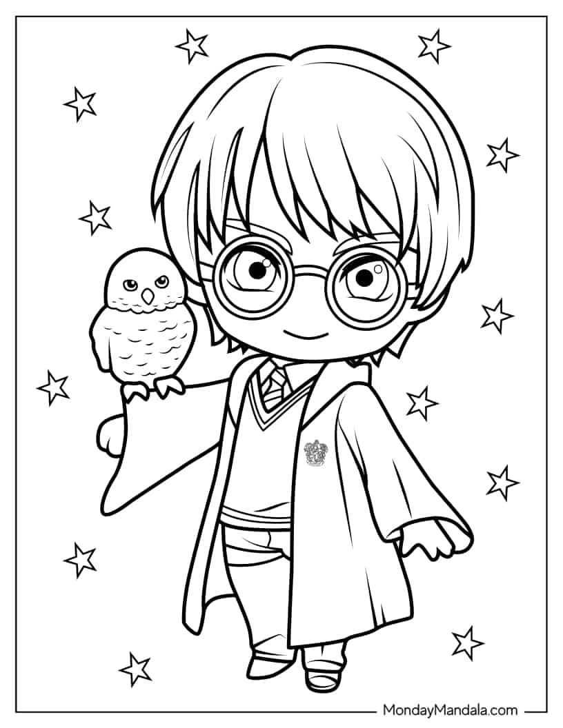 Harry Potter Coloring Pages Hedwig