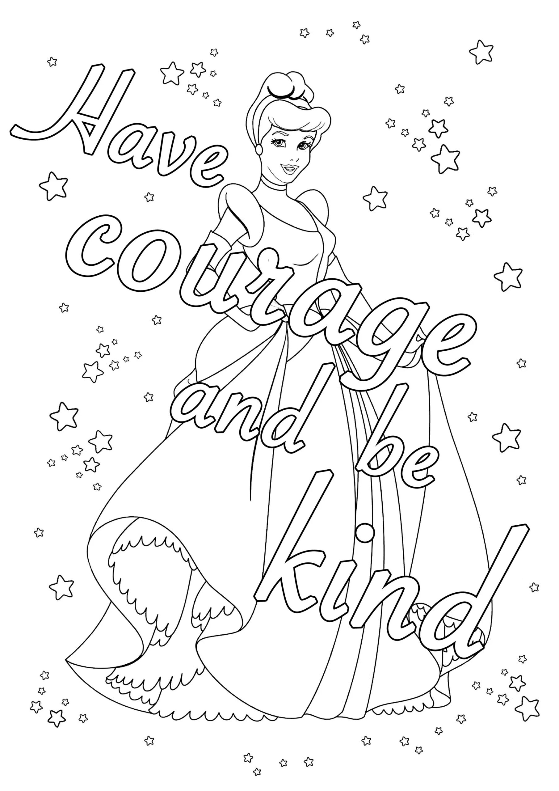 Have Courage And Be Kind from Cinderella Positive And Inspiring Quotes Coloring Pages Page Coloring tags graffiti Have Courage And Be Kind from Cinderella Positive And Inspiring Quotes Coloring Pages Page Coloring tags graffiti