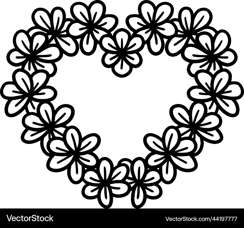 Heart Flower Isolated Coloring Page For Kids Vector Image Heart Flower Isolated Coloring Page For Kids Vector Image