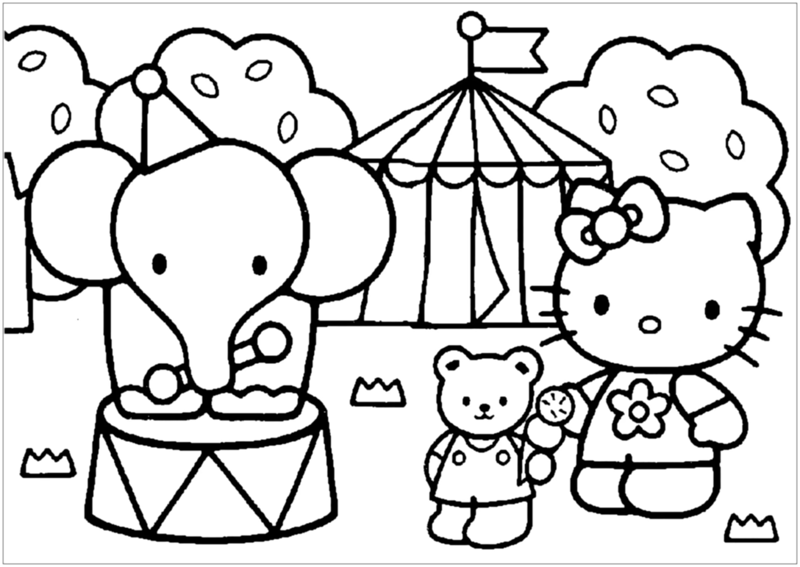 Hello Kitty At The Circus Hello Kitty Coloring Pages Hello Kitty At The Circus Hello Kitty Coloring Pages