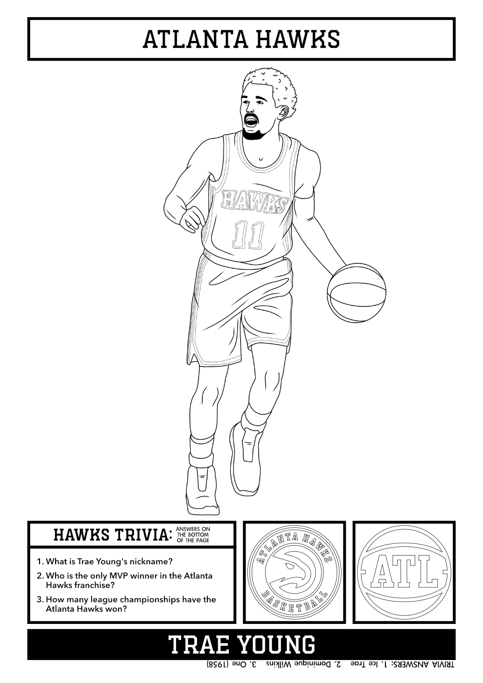 Hey Guys I Made A Hawks Activity Sheet Featuring Trae Young Hope Y all Enjoy R AtlantaHawks
