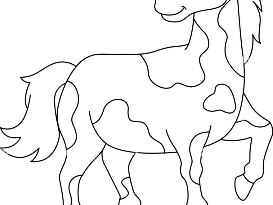 Horse Coloring Page Isolated For Kids Stock Vector Image Art Alamy